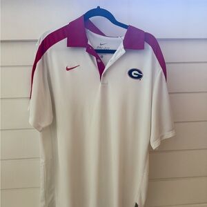 Nike White and Red Georgia Bulldogs Dri-Fit Polo